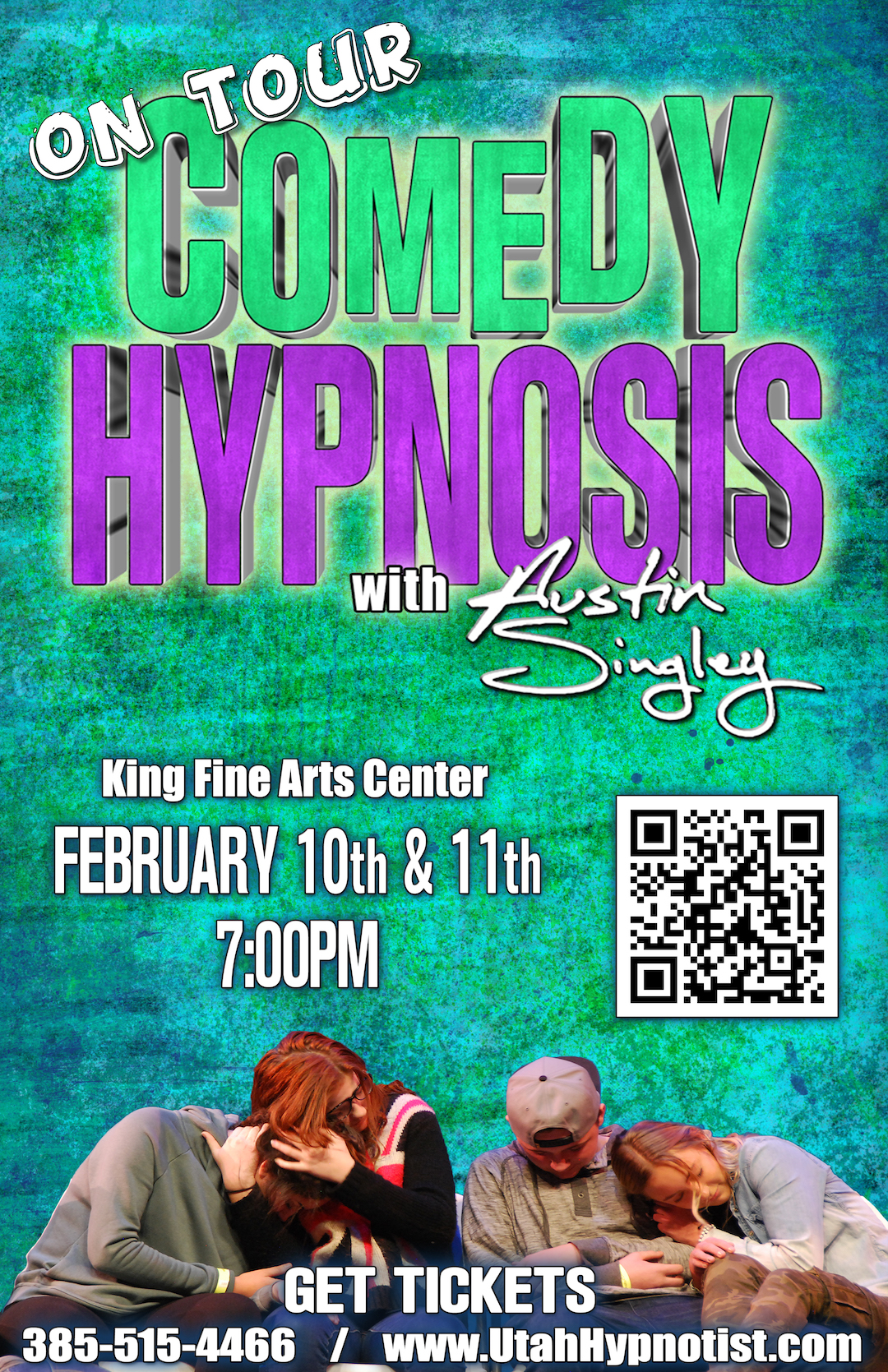 Comedy Hypnosis with Austin Singley King Fine Arts Center February 10th and 11th at 7:00pm